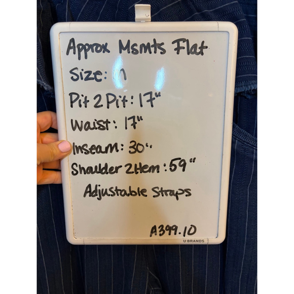 Anthropologie ett:twa Striped Peplum Jumpsuit Medium Wide Leg Blue - Picture 8 of 9